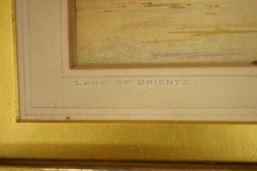 George Barnard (1807-1890), watercolour, ‘Lake Brientz’, signed, ornate gilt framed, 13 x 19cm. Condition - fair